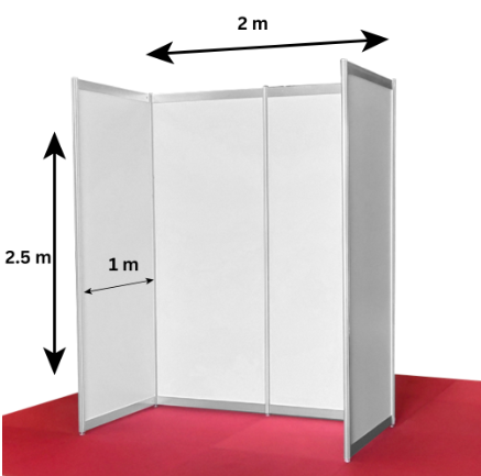 Exhibition booth panel, 2 metres wide and 2.5 metres tall